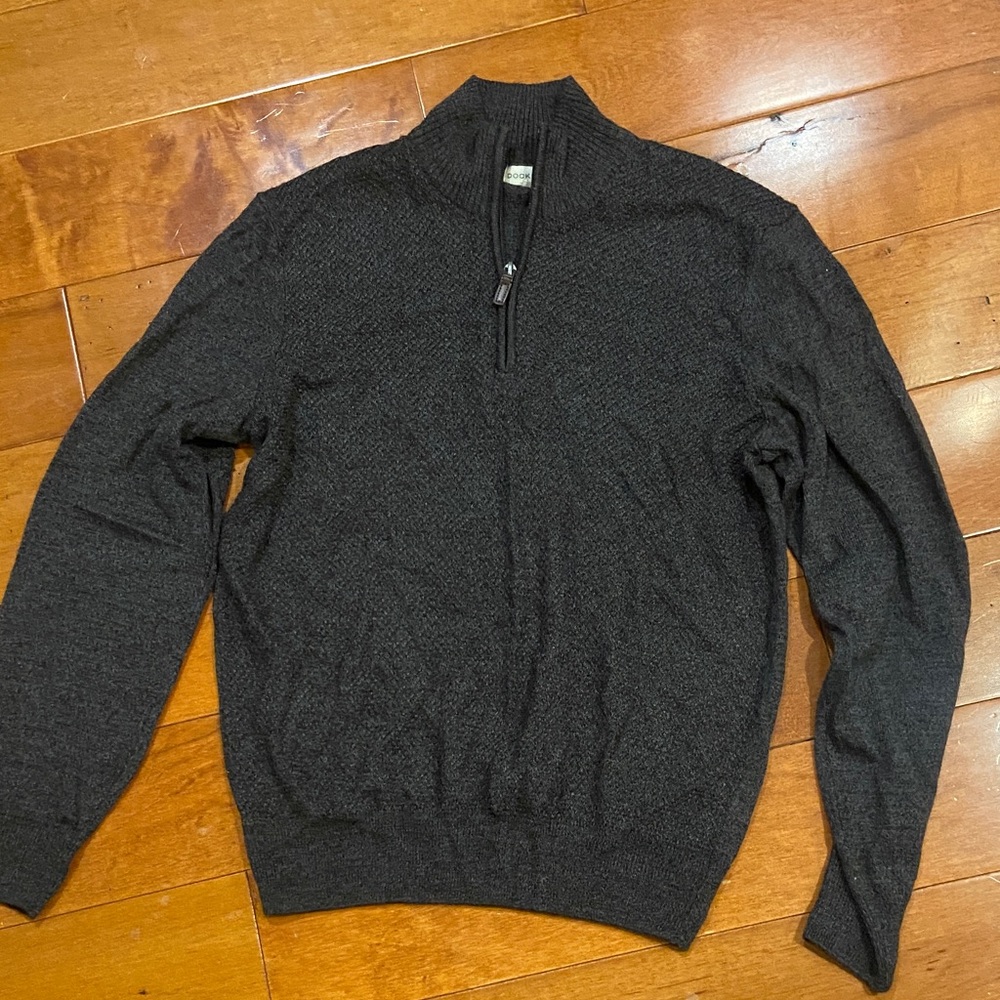 Dockers Men's Dark Gray Zip-Up Sweater
